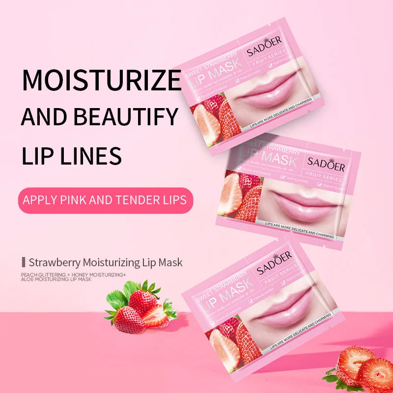 SADOER- 20Pcs Fruit Moisturizing Collagen Lip  Hydrating Mask